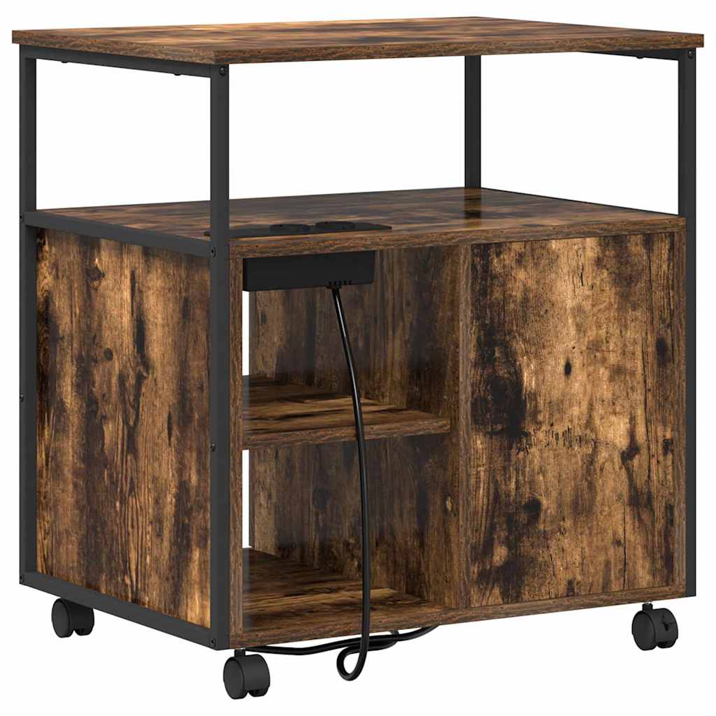 Schrank mit Ladestation Geräucherte Eiche 61 x 46 x 67 cm