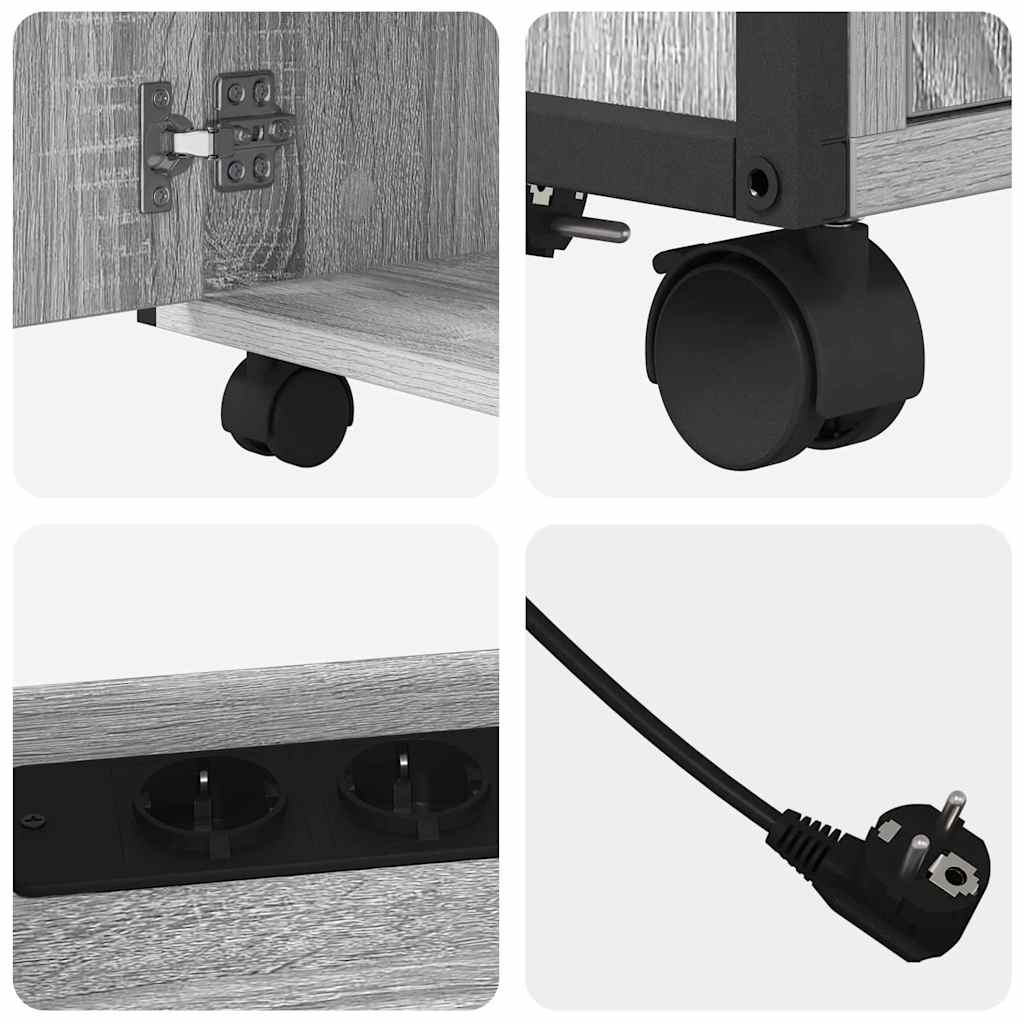 Schrank mit Ladestation Mit Rad Graues Sonoma 61 x 46 x 67 cm