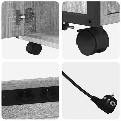 Schrank mit Ladestation Mit Rad Graues Sonoma 61 x 46 x 67 cm