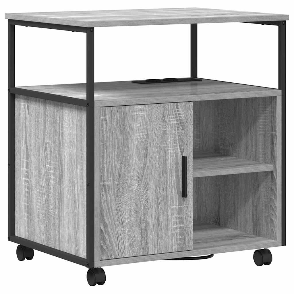 Schrank mit Ladestation Mit Rad Graues Sonoma 61 x 46 x 67 cm