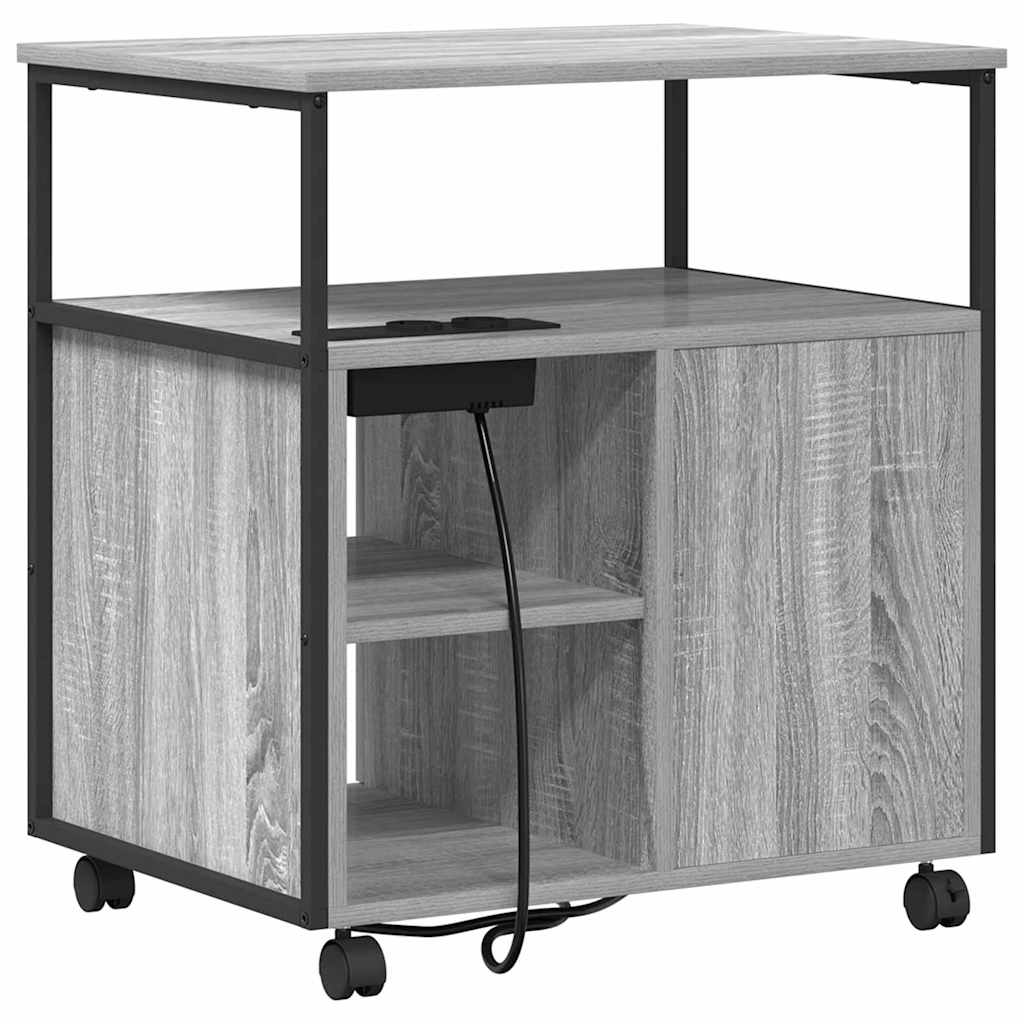 Schrank mit Ladestation Mit Rad Graues Sonoma 61 x 46 x 67 cm