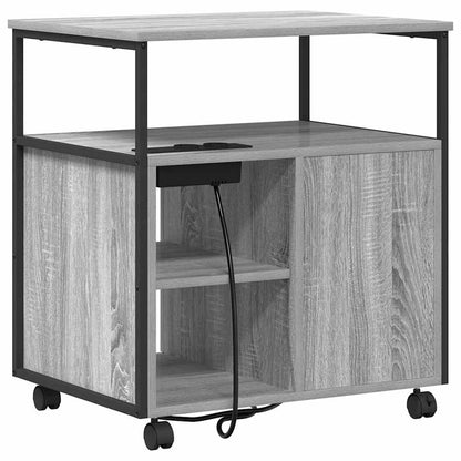 Schrank mit Ladestation Mit Rad Graues Sonoma 61 x 46 x 67 cm