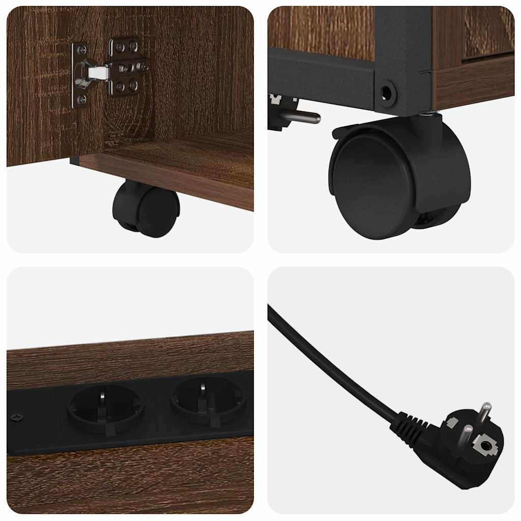 Schrank mit Ladestation Braun Eichen-Optik 61 x 46 x 67 cm