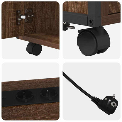 Schrank mit Ladestation Braun Eichen-Optik 61 x 46 x 67 cm