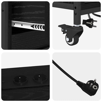 Schrank mit Ladestation Schwarz Eichen-Optik 76 x 41 x 72 cm