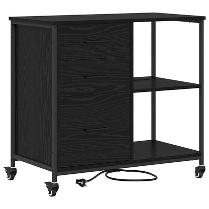 Schrank mit Ladestation Schwarz Eichen-Optik 76 x 41 x 72 cm