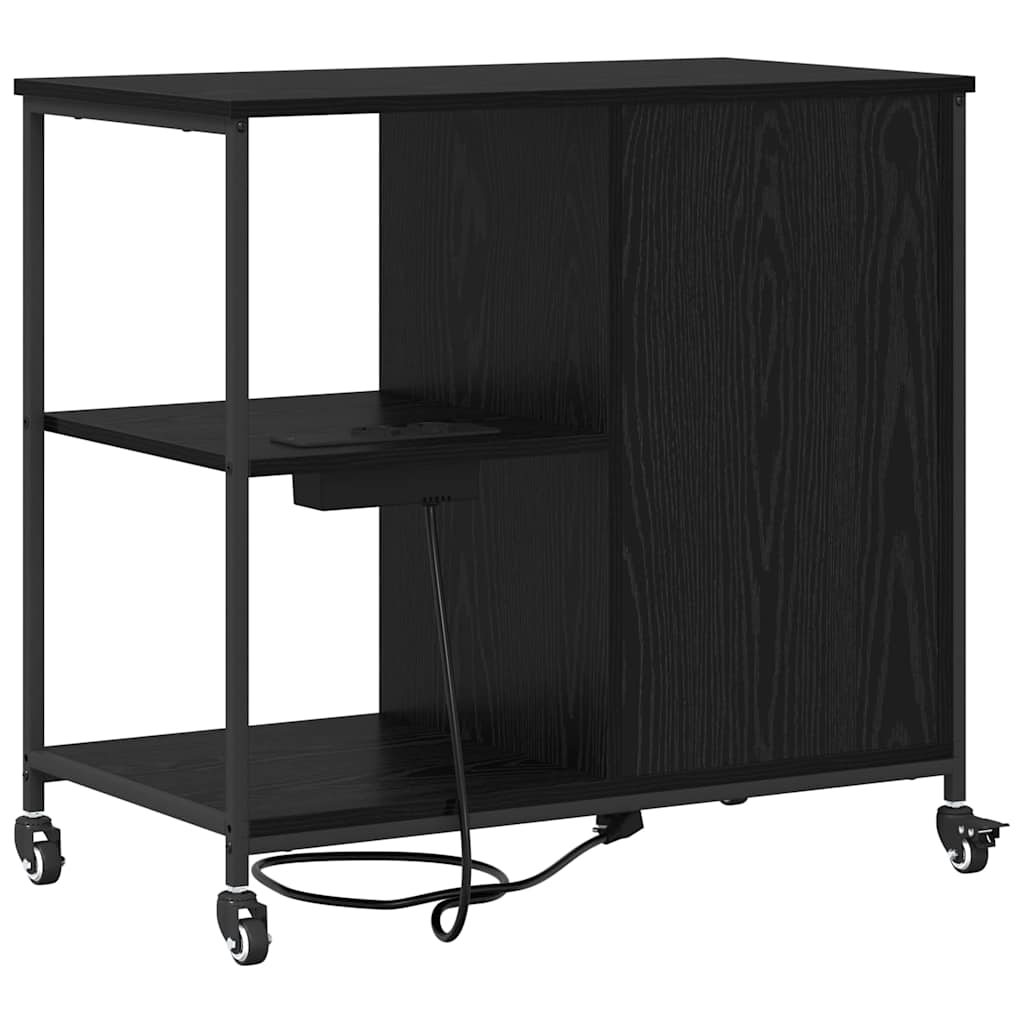 Schrank mit Ladestation Schwarz Eichen-Optik 76 x 41 x 72 cm