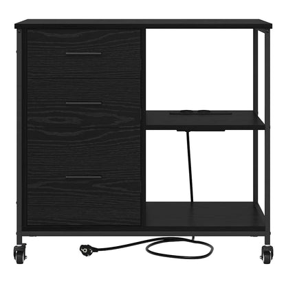 Schrank mit Ladestation Schwarz Eichen-Optik 76 x 41 x 72 cm