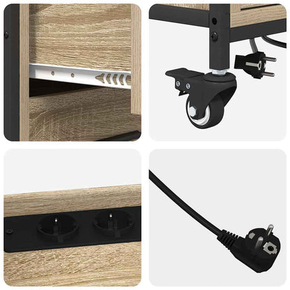 vidaXL Schrank mit Ladestation Mit Rad Sonoma-Eiche 76 x 41 x 72 cm