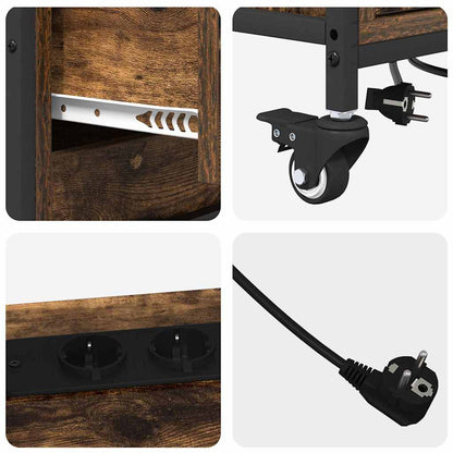 vidaXL Schrank mit Ladestation Geräucherte Eiche 76 x 41 x 72 cm