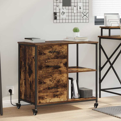vidaXL Schrank mit Ladestation Geräucherte Eiche 76 x 41 x 72 cm