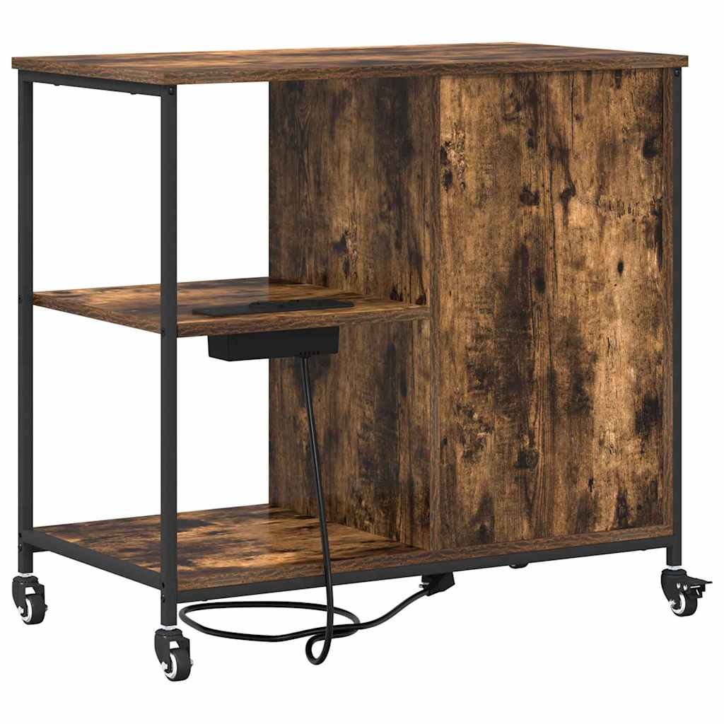 vidaXL Schrank mit Ladestation Geräucherte Eiche 76 x 41 x 72 cm