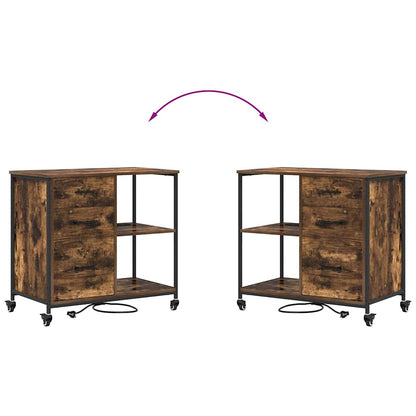 vidaXL Schrank mit Ladestation Geräucherte Eiche 76 x 41 x 72 cm