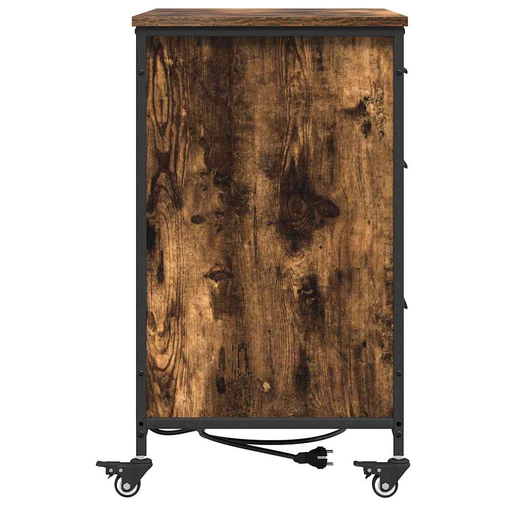 vidaXL Schrank mit Ladestation Geräucherte Eiche 76 x 41 x 72 cm