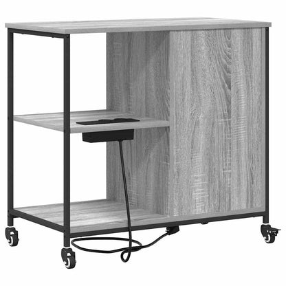 vidaXL Schrank mit Ladestation Mit Rad Graues Sonoma 76 x 41 x 72 cm