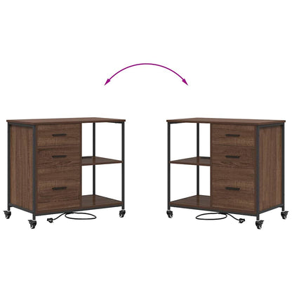 Schrank mit Ladestation Braun Eichen-Optik 76 x 41 x 72 cm