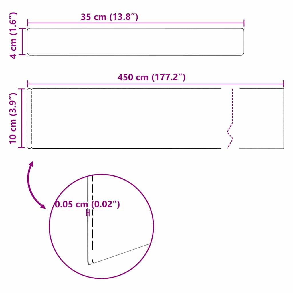 Raseneinfassung Silber 450 x 0,05 x 15 cm Verzinkter Stahl