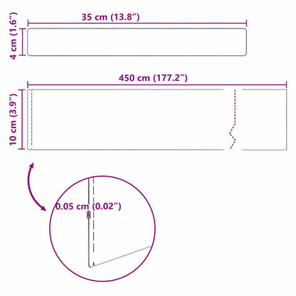 Raseneinfassung Silber 450 x 0,05 x 15 cm Verzinkter Stahl
