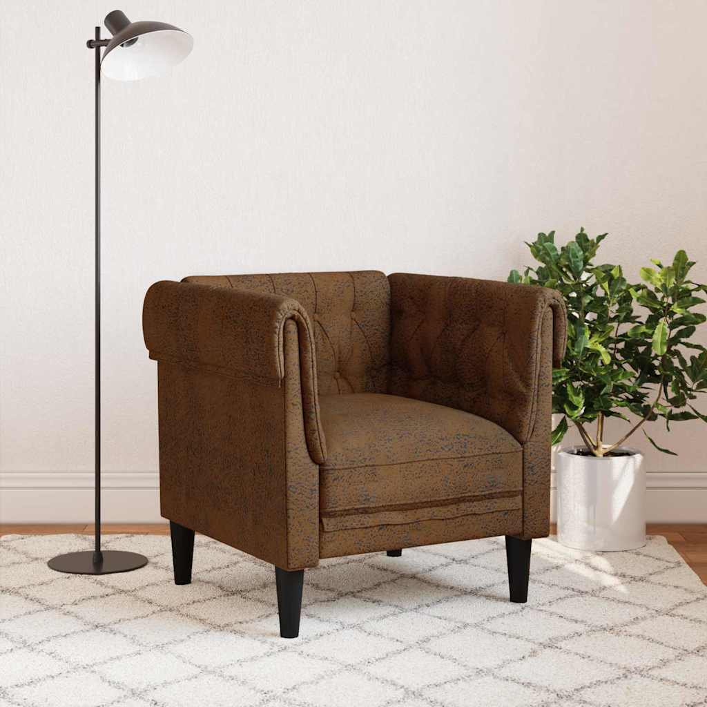 vidaXL Sofa Braun 78,5 x 74,5 x 74,5 cm Polyester