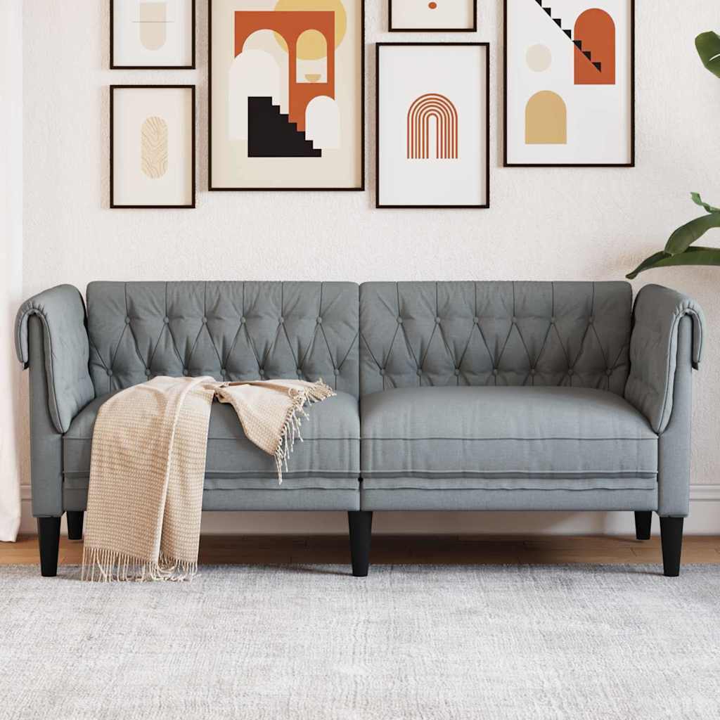 vidaXL Sofa Hellgrau 182,5 x 74,5 x 74,5 cm Polyester