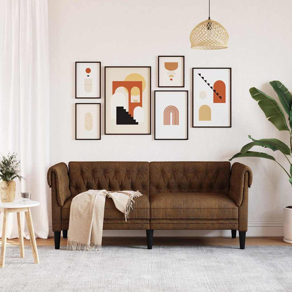 vidaXL Sofa Braun 182,5 x 74,5 x 74,5 cm Polyester
