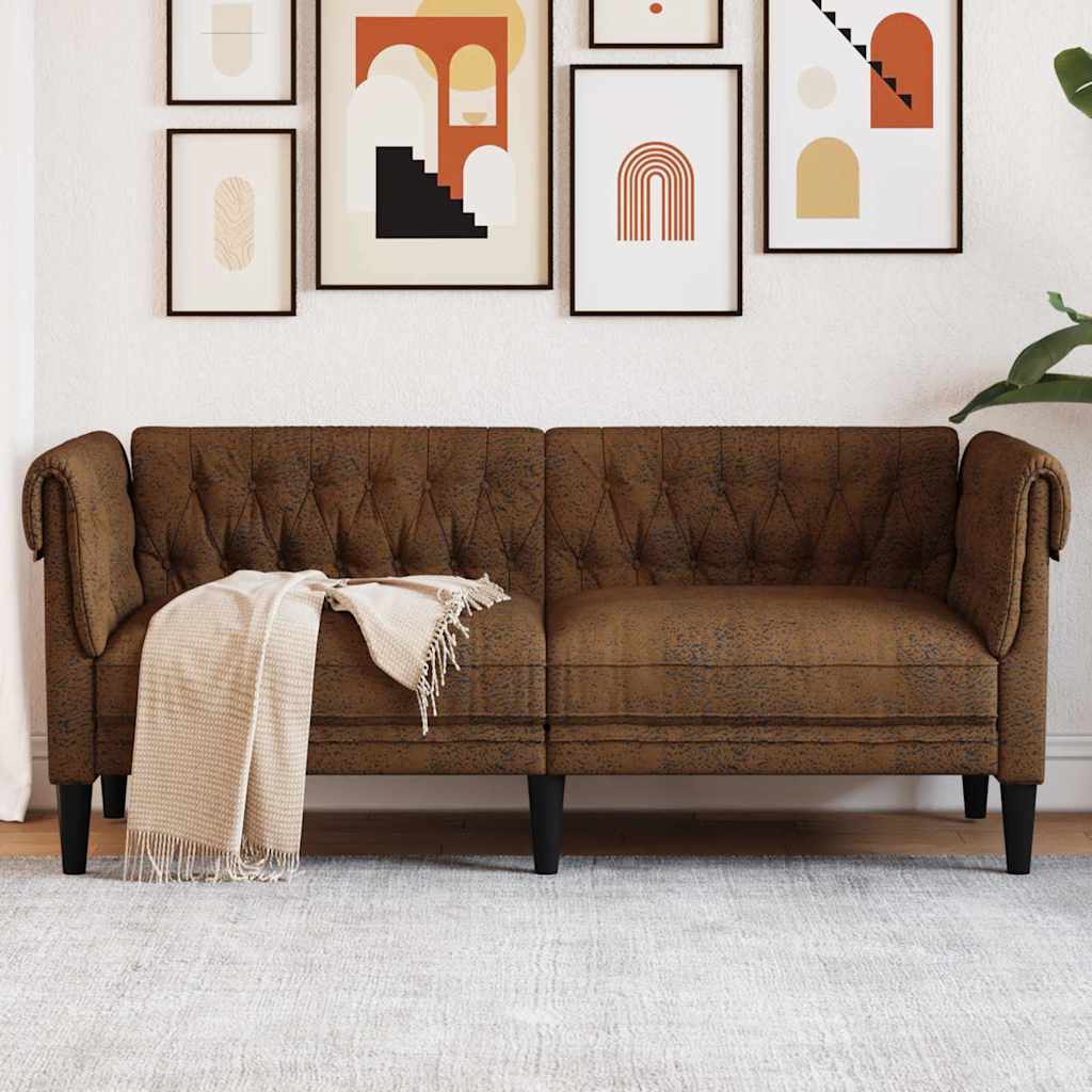 vidaXL Sofa Braun 182,5 x 74,5 x 74,5 cm Polyester