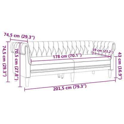 vidaXL Sofa Dunkelgrau 201,5 x 74,5 x 74,5 cm Polyester