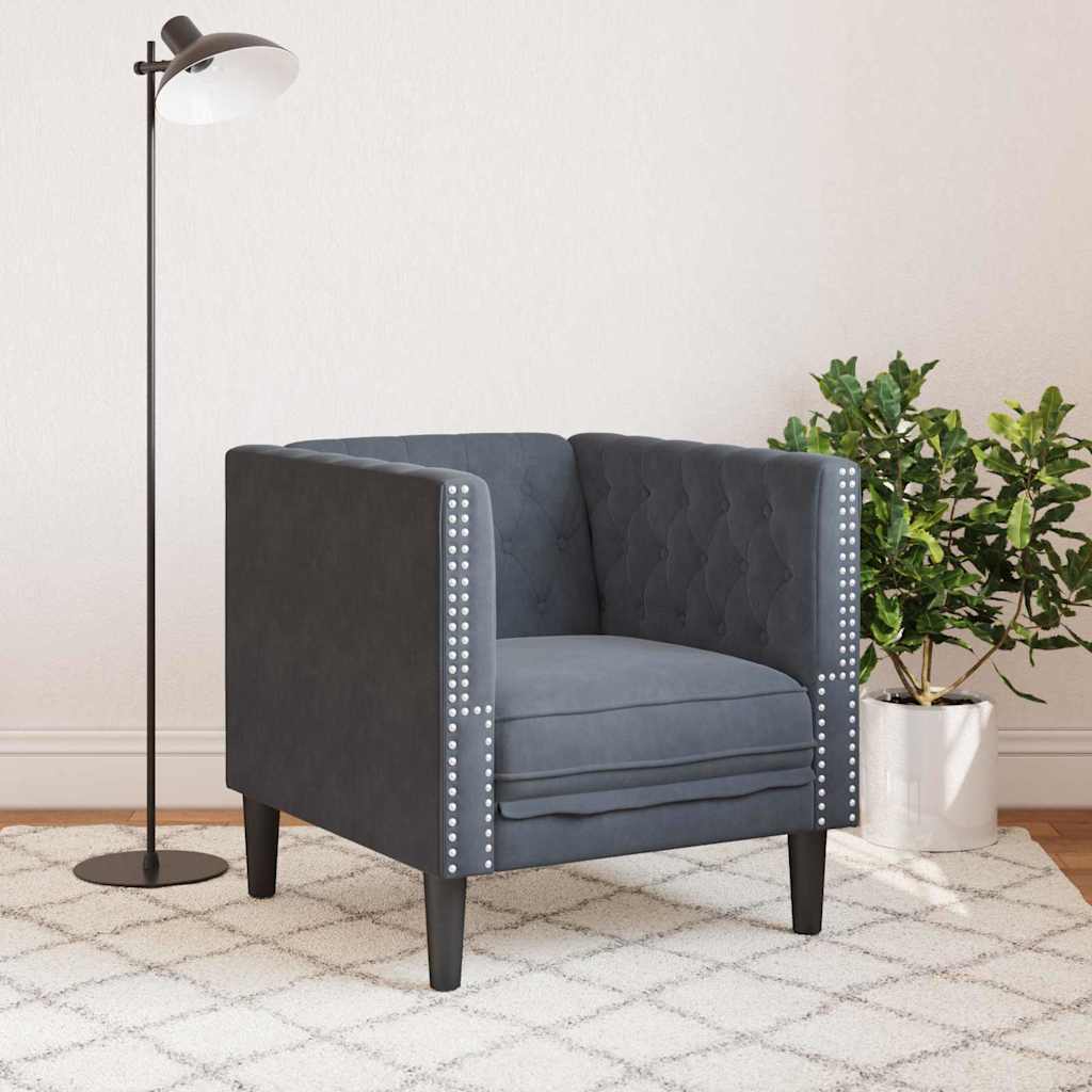 vidaXL Sofa Dunkelgrau 74,5 x 71 x 70,5 cm Samt