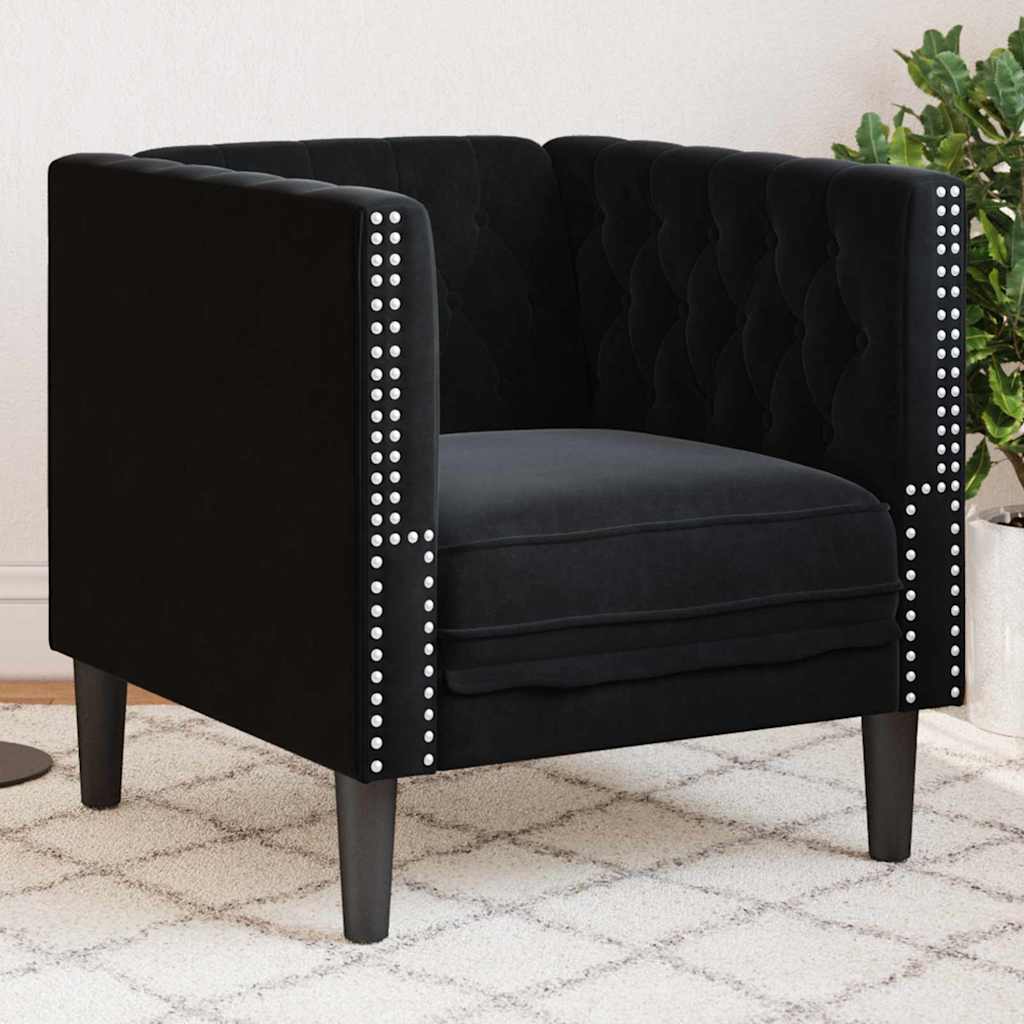 Sofa Schwarz 74,5 x 71 x 70,5 cm Samt