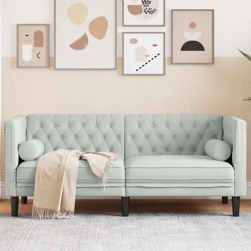 vidaXL Sofa Hellgrau 174 x 74,5 x 70,5 cm Samt