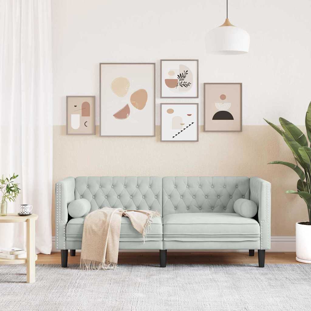 vidaXL Sofa Hellgrau 174 x 74,5 x 70,5 cm Samt