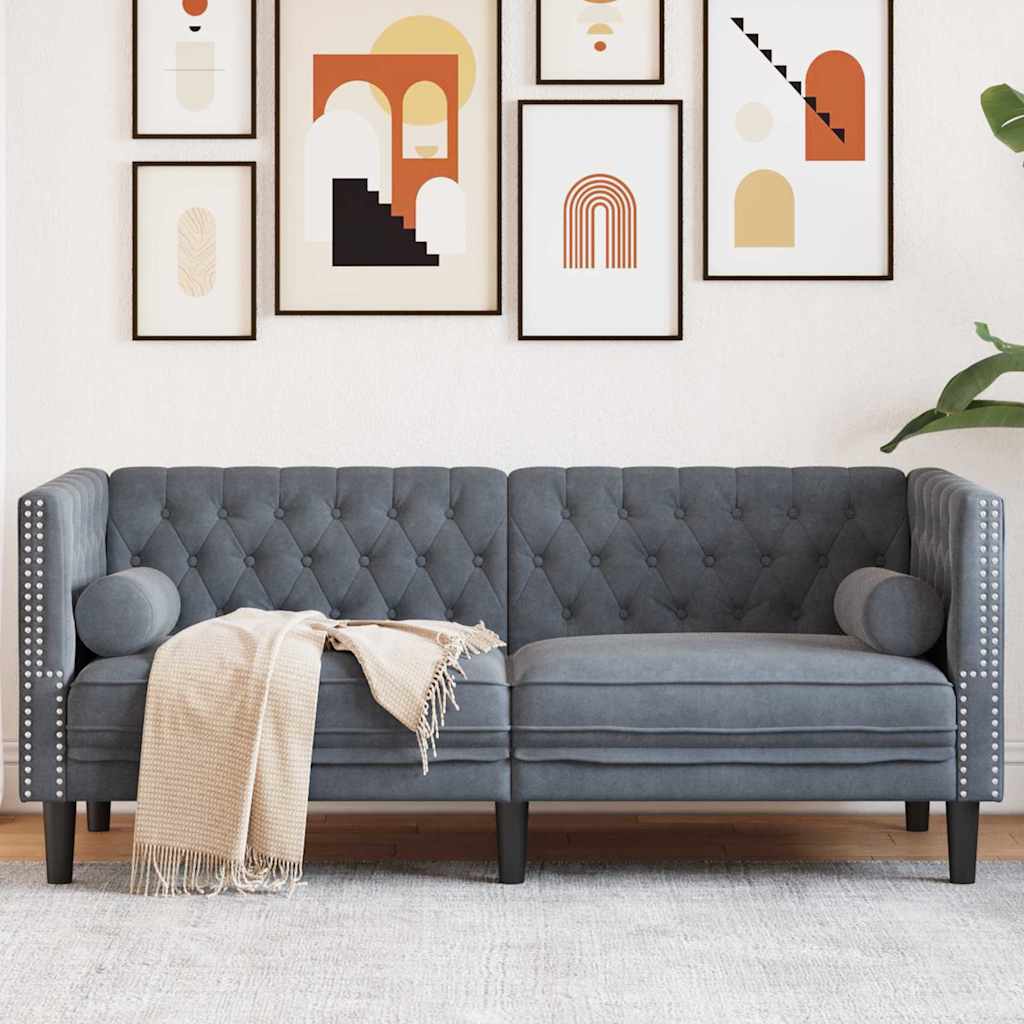 vidaXL Sofa Dunkelgrau 174 x 74,5 x 70,5 cm Samt