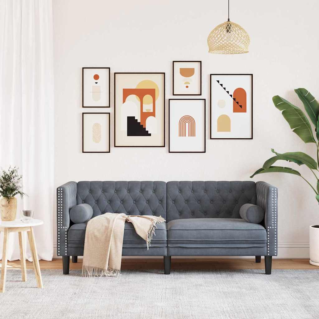 vidaXL Sofa Dunkelgrau 174 x 74,5 x 70,5 cm Samt