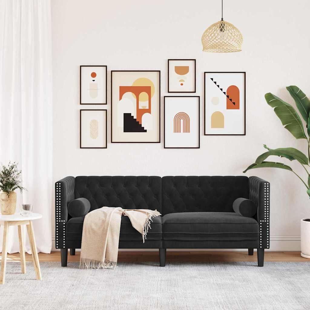 vidaXL Sofa Schwarz 174 x 74,5 x 70,5 cm Samt