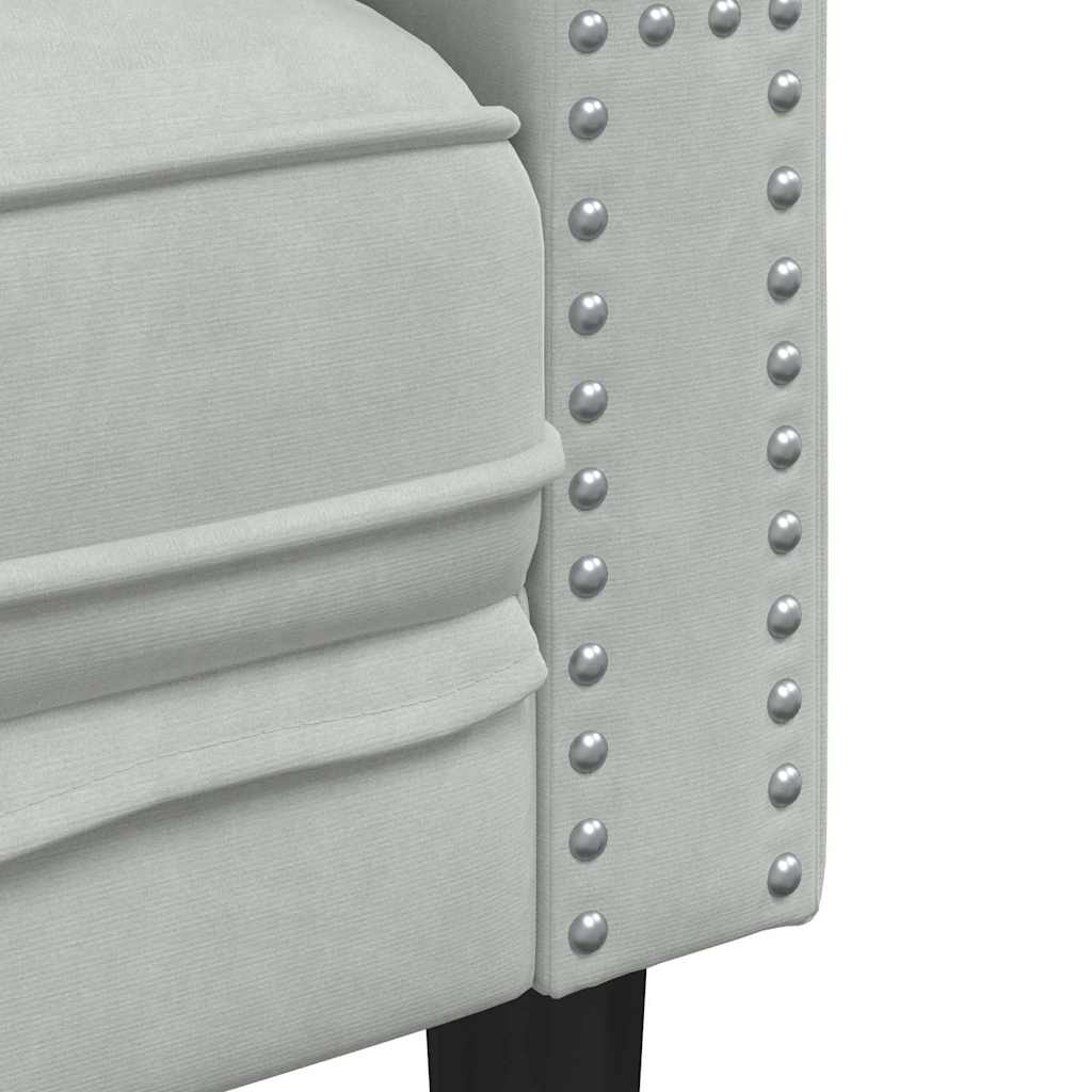 vidaXL Sofa Hellgrau 194 x 74,5 x 70,5 cm Samt