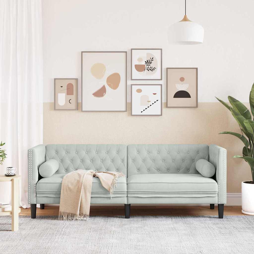 vidaXL Sofa Hellgrau 194 x 74,5 x 70,5 cm Samt