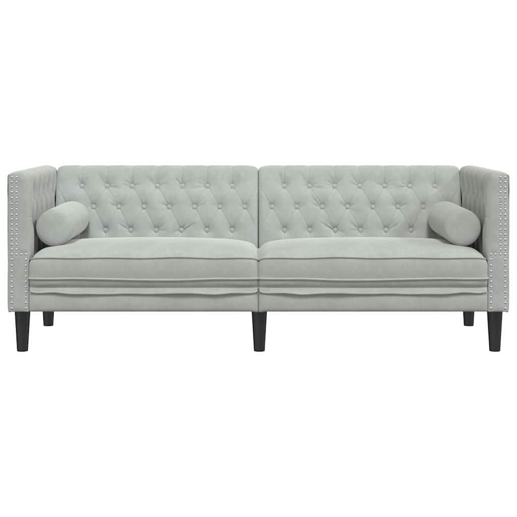vidaXL Sofa Hellgrau 194 x 74,5 x 70,5 cm Samt
