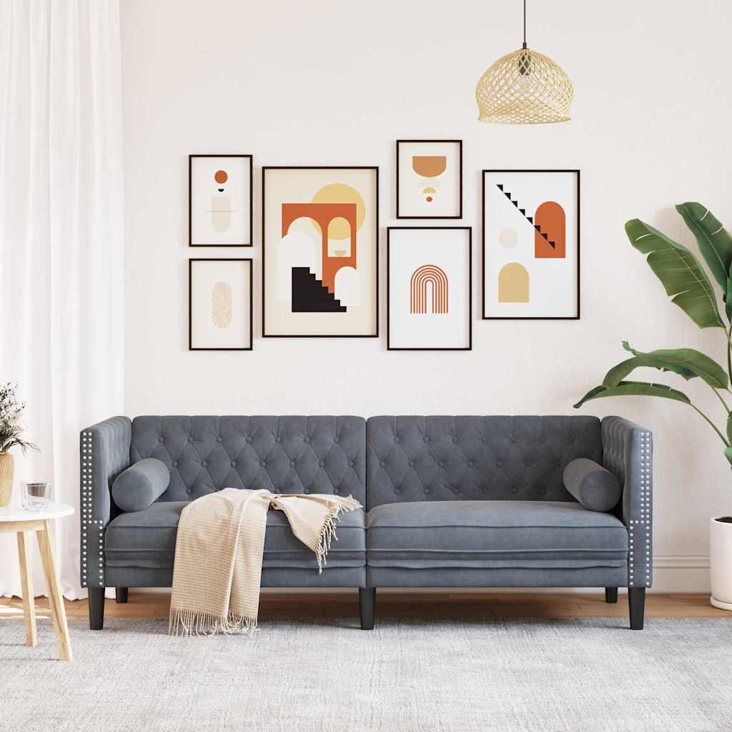 vidaXL Sofa Dunkelgrau 194 x 74,5 x 70,5 cm Samt