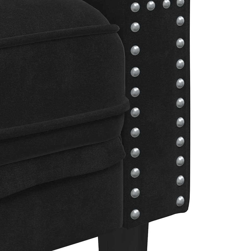vidaXL Sofa Schwarz 194 x 74,5 x 70,5 cm Samt