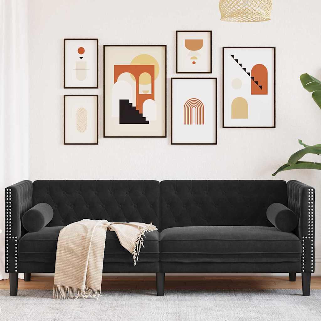 vidaXL Sofa Schwarz 194 x 74,5 x 70,5 cm Samt