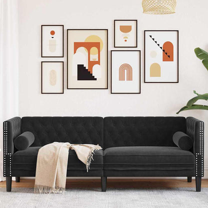 vidaXL Sofa Schwarz 194 x 74,5 x 70,5 cm Samt