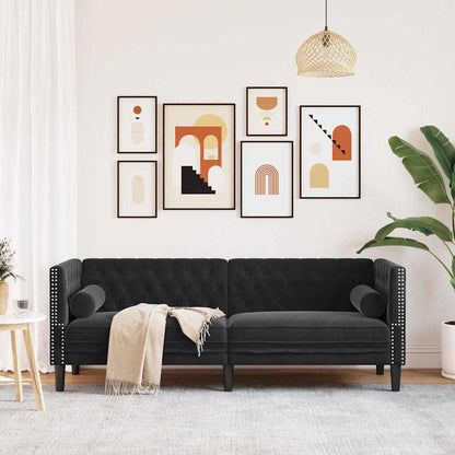 vidaXL Sofa Schwarz 194 x 74,5 x 70,5 cm Samt