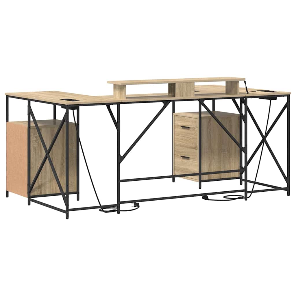 vidaXL Schreibtisch Sonoma-Eiche 182 x 101 x 87,5 cm Holzwerkstoff