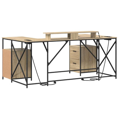 vidaXL Schreibtisch Sonoma-Eiche 182 x 101 x 87,5 cm Holzwerkstoff
