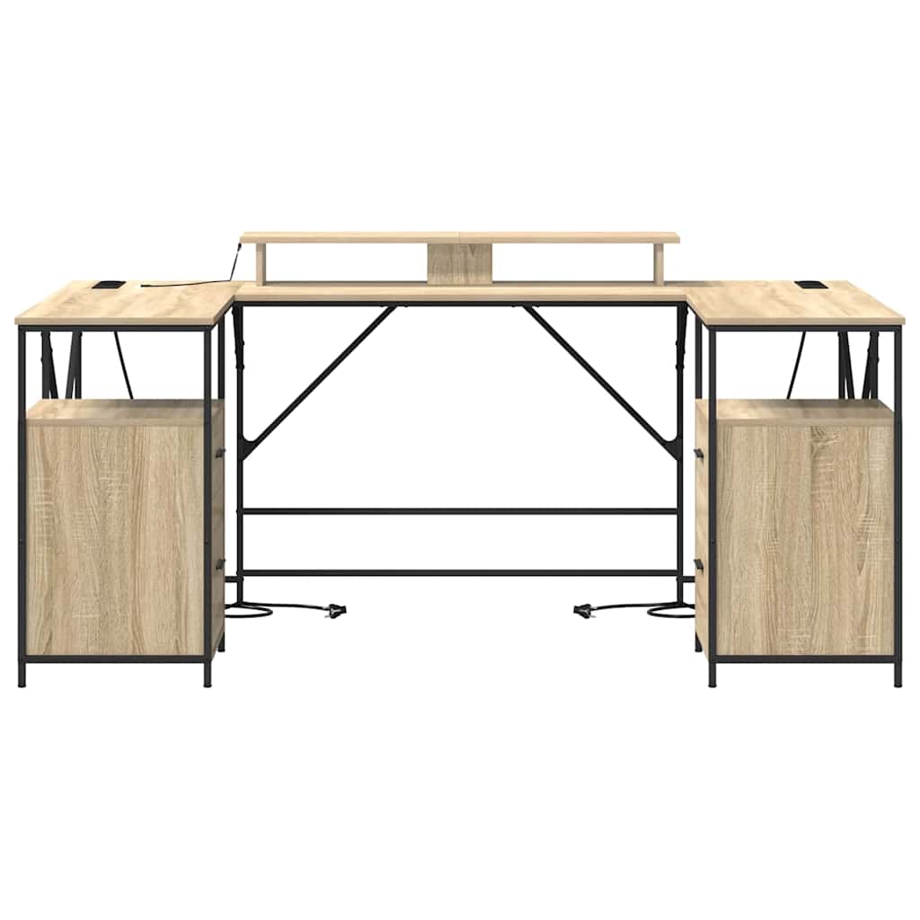 vidaXL Schreibtisch Sonoma-Eiche 182 x 101 x 87,5 cm Holzwerkstoff