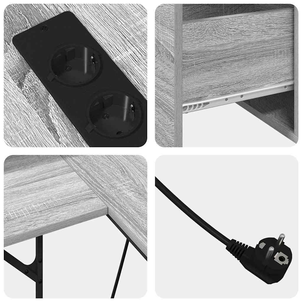 vidaXL Schreibtisch Graues Sonoma 182 x 101 x 87,5 cm Holzwerkstoff