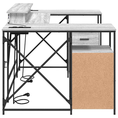 vidaXL Schreibtisch Graues Sonoma 182 x 101 x 87,5 cm Holzwerkstoff