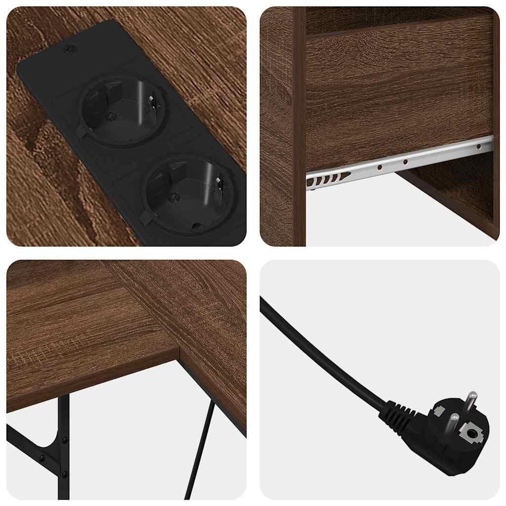vidaXL Schreibtisch mit Regal Braun Eichen-Optik 182 x 101 x 87,5 cm