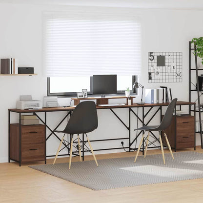 vidaXL Schreibtisch mit Regal Braun Eichen-Optik 182 x 101 x 87,5 cm