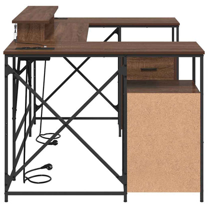 vidaXL Schreibtisch mit Regal Braun Eichen-Optik 182 x 101 x 87,5 cm